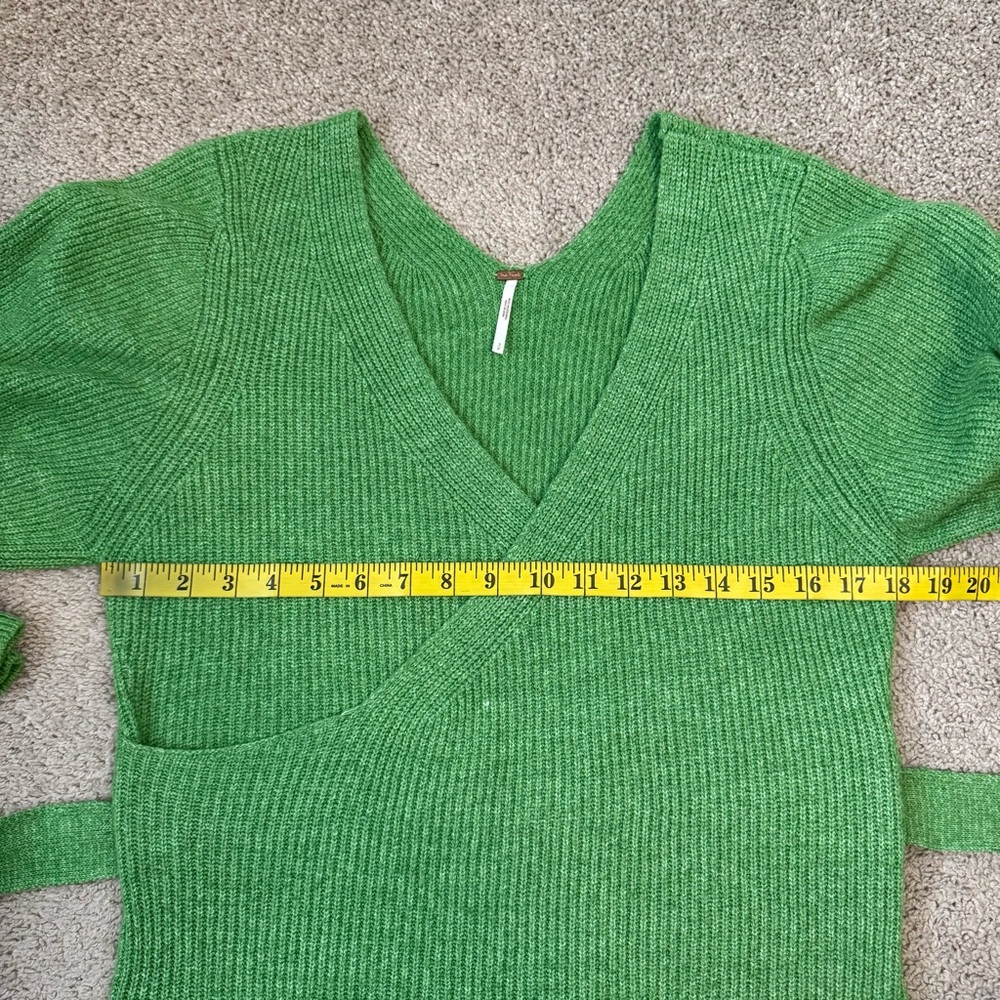 Free People Sienna Wrap Sweater Dress Green S - Picture 6 of 7